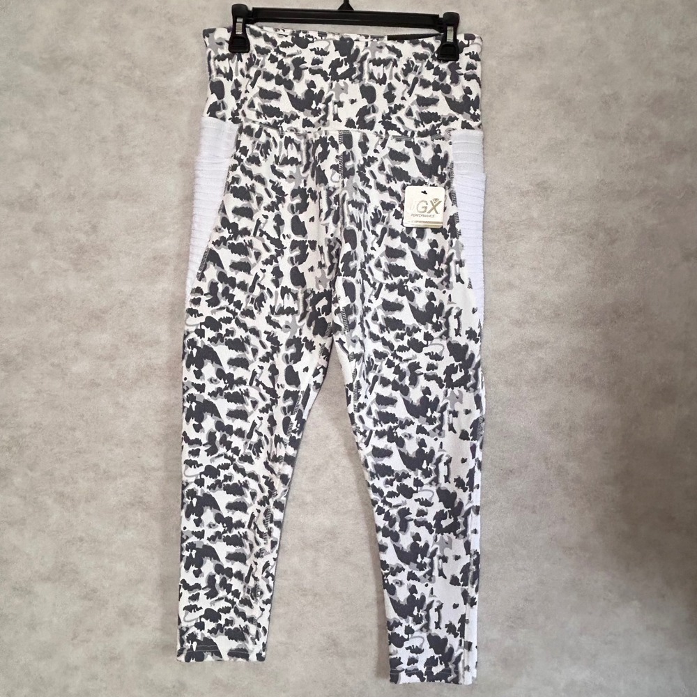 JGX Performance Women's‎ Large Compression Shape Enhancing Leggings Gray White